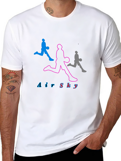 Air Sky Graphic Tee - Black Cotton Basketball Shirt