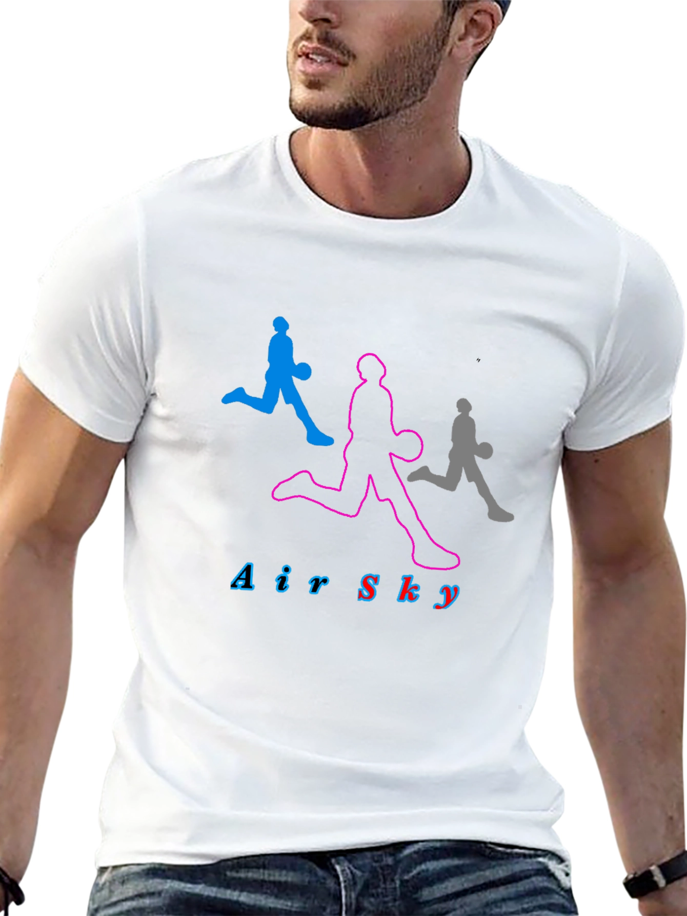 Air Sky Graphic Tee - Black Cotton Basketball Shirt