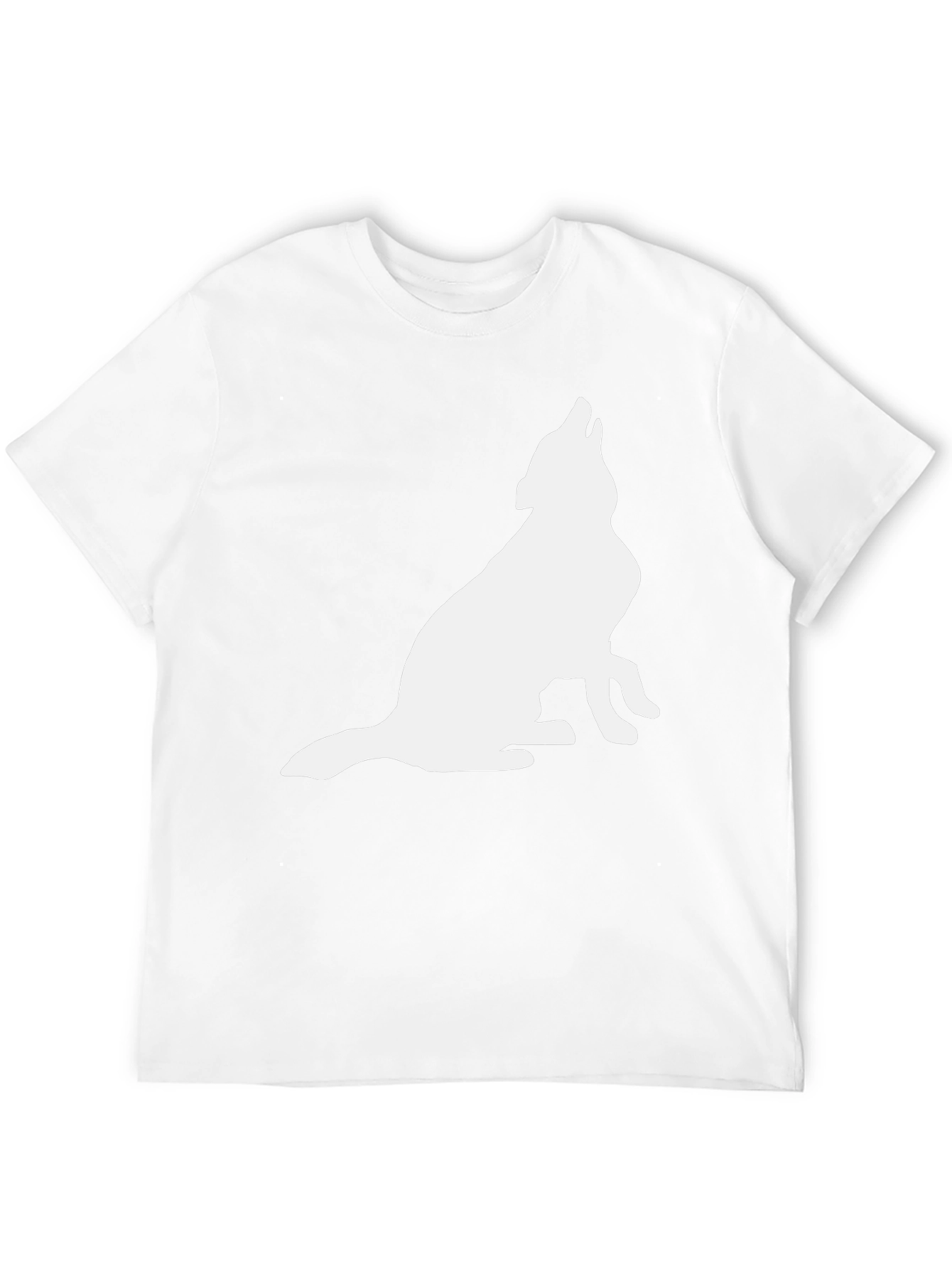 Mens Black Wolf Silhouette Graphic Tee