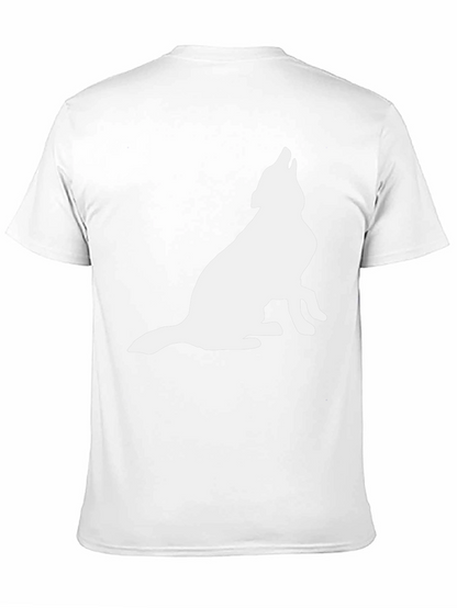 Mens Black Wolf Silhouette Graphic Tee
