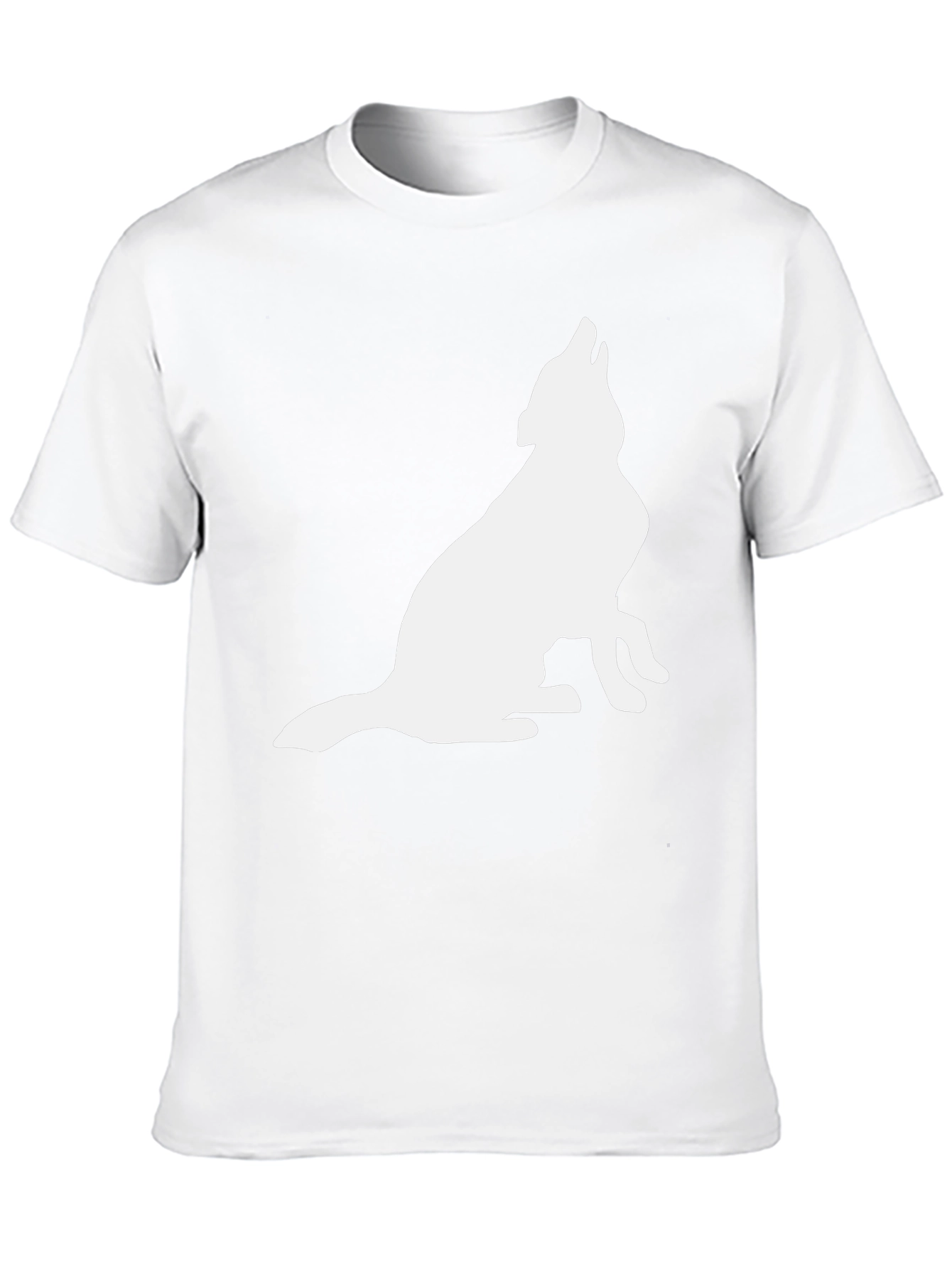 Mens Black Wolf Silhouette Graphic Tee