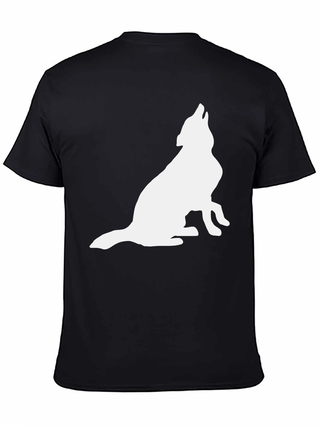 Mens Black Wolf Silhouette Graphic Tee