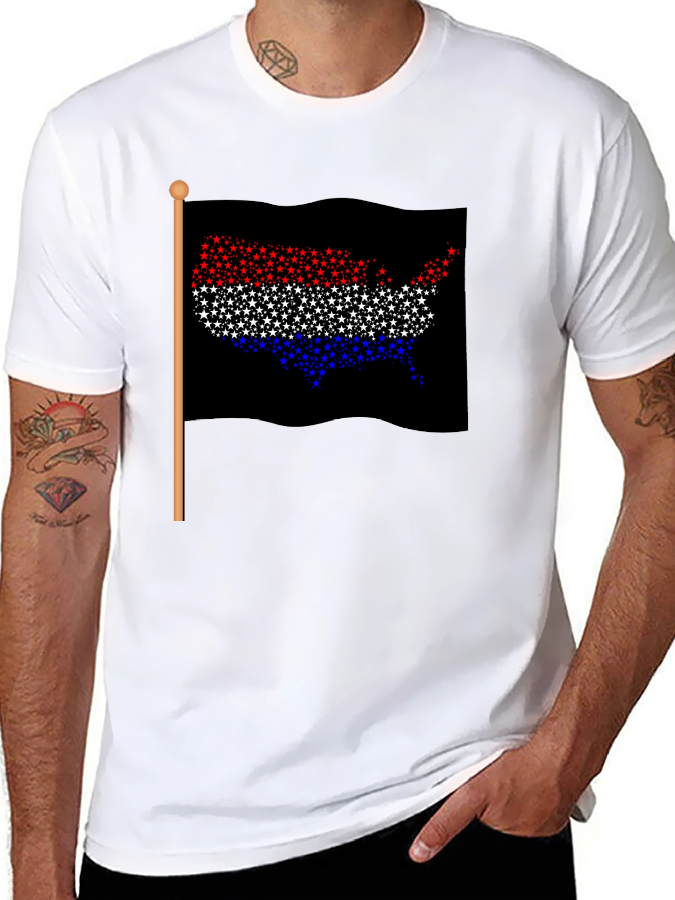 USA Flag Patriotic Star T-Shirt