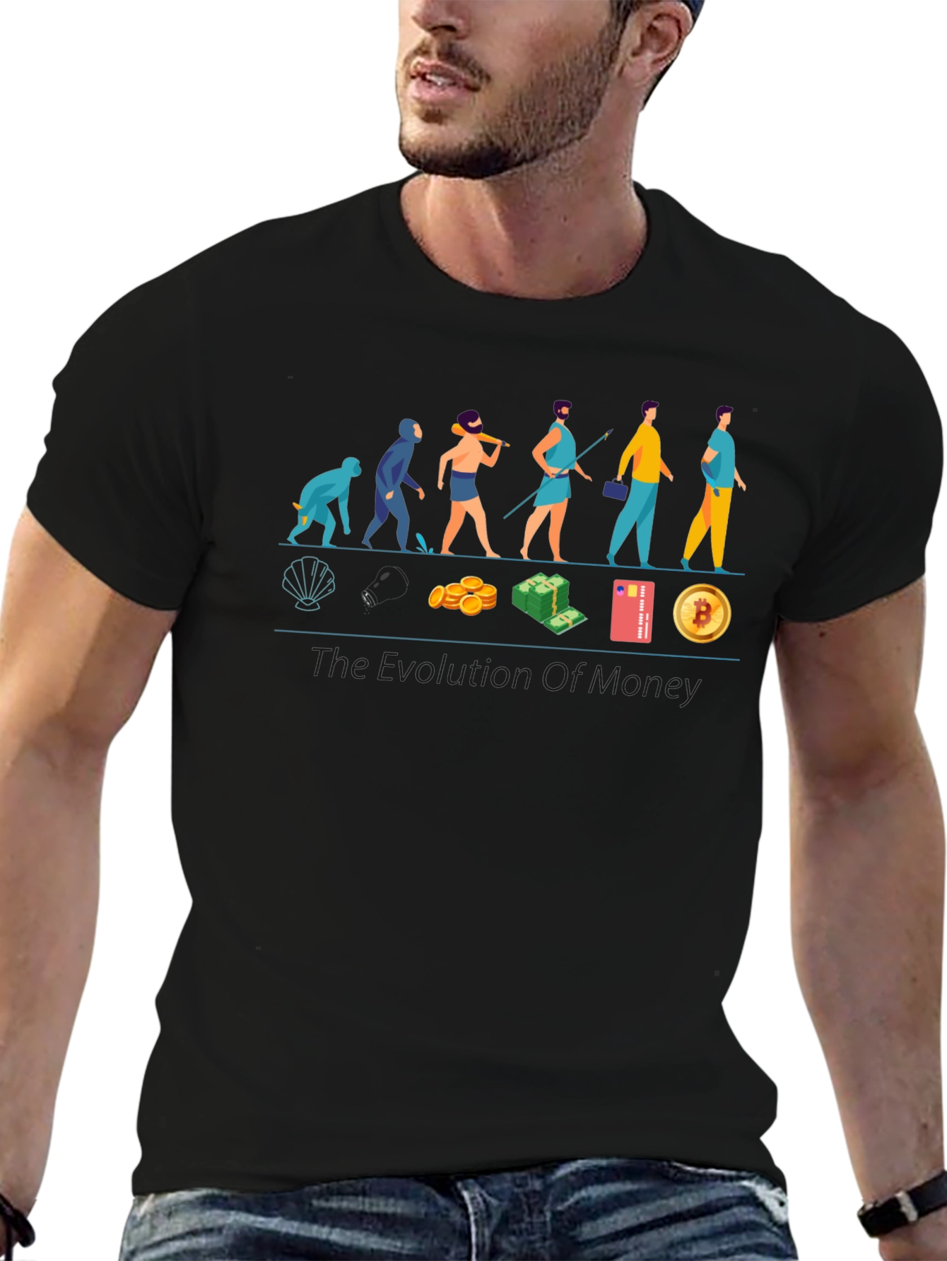 Evolution of Money T-Shirt - Crypto Bitcoin