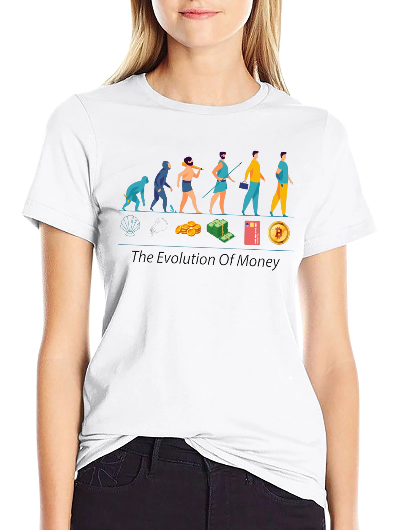 Evolution of Money T-Shirt - Crypto Bitcoin