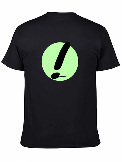 Black T-Shirt with Green Exclamation Point Design