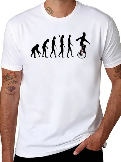 Evolution of Man Unicycle Black T-Shirt