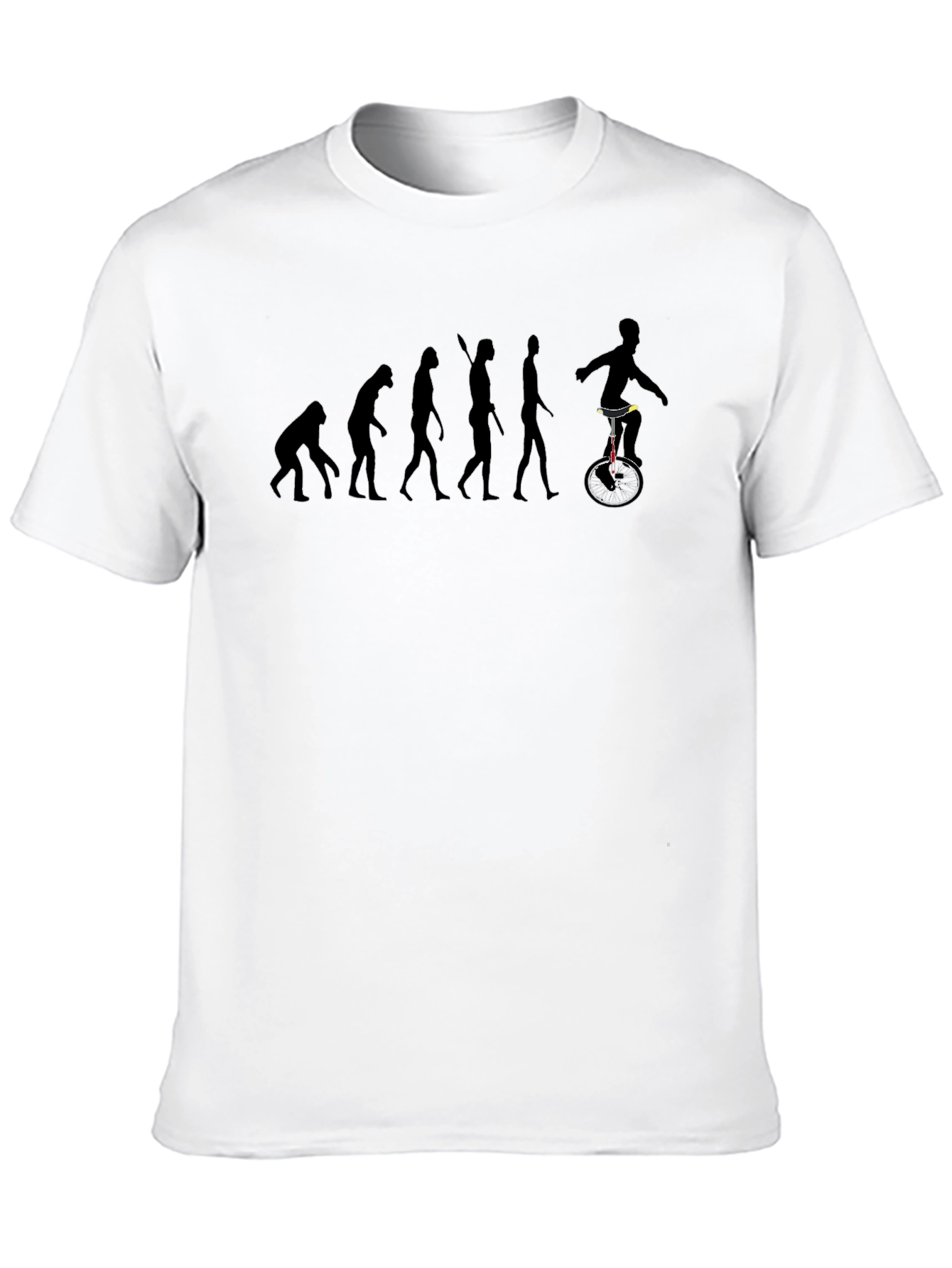 Evolution of Man Unicycle Black T-Shirt
