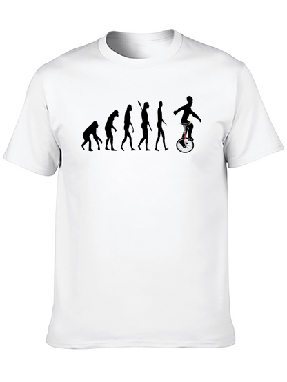Evolution of Man Unicycle Black T-Shirt