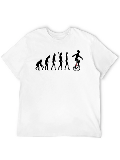 Evolution of Man Unicycle Black T-Shirt