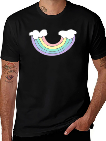 Rainbow Cloud Graphic T-Shirt - Black