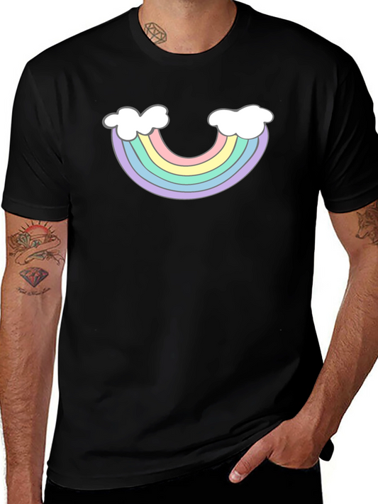 Rainbow Cloud Graphic T-Shirt - Black