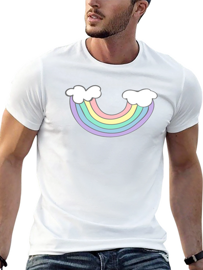Rainbow Cloud Graphic T-Shirt - Black