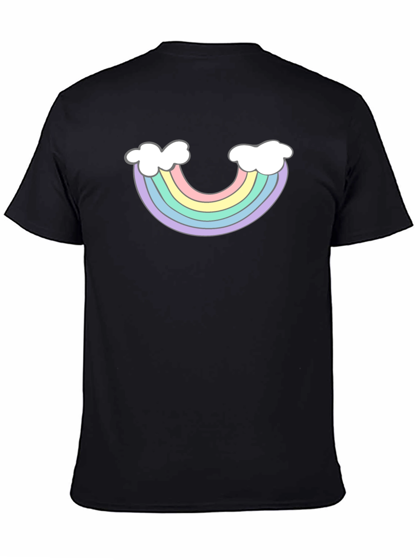 Rainbow Cloud Graphic T-Shirt - Black