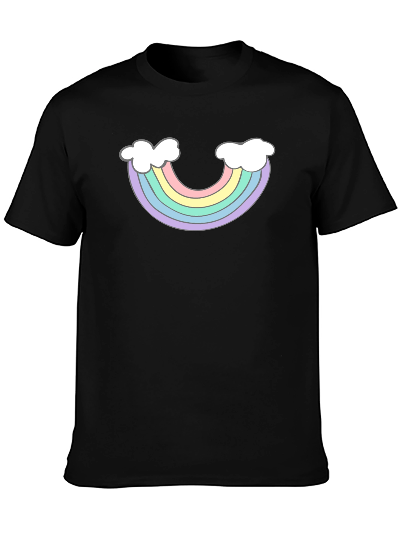 Rainbow Cloud Graphic T-Shirt - Black