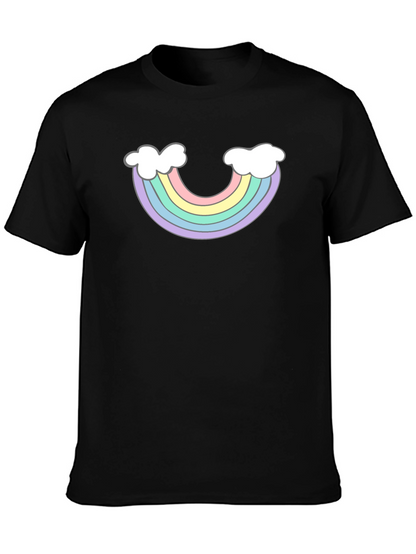 Rainbow Cloud Graphic T-Shirt - Black