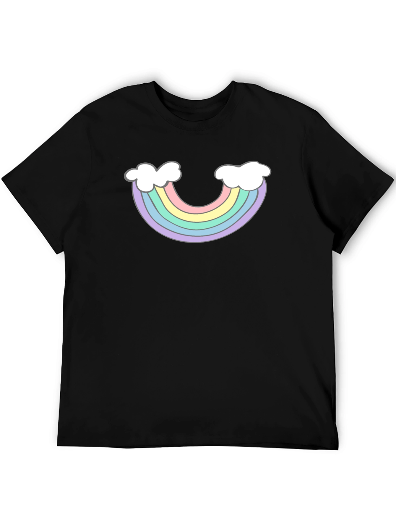 Rainbow Cloud Graphic T-Shirt - Black