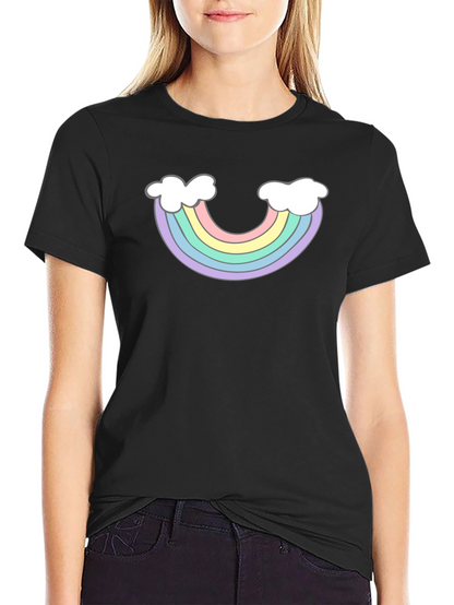 Rainbow Cloud Graphic T-Shirt - Black