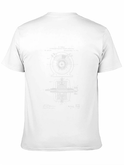 Tesla Blueprint Graphic T-Shirt - Black
