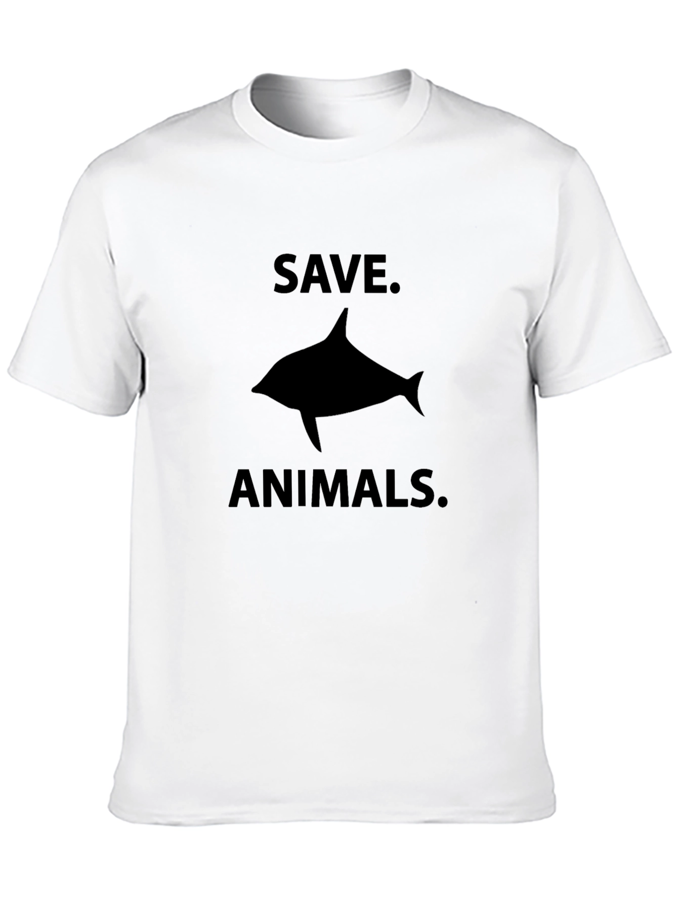 Save Animals T-Shirt - Black Dolphin Graphic