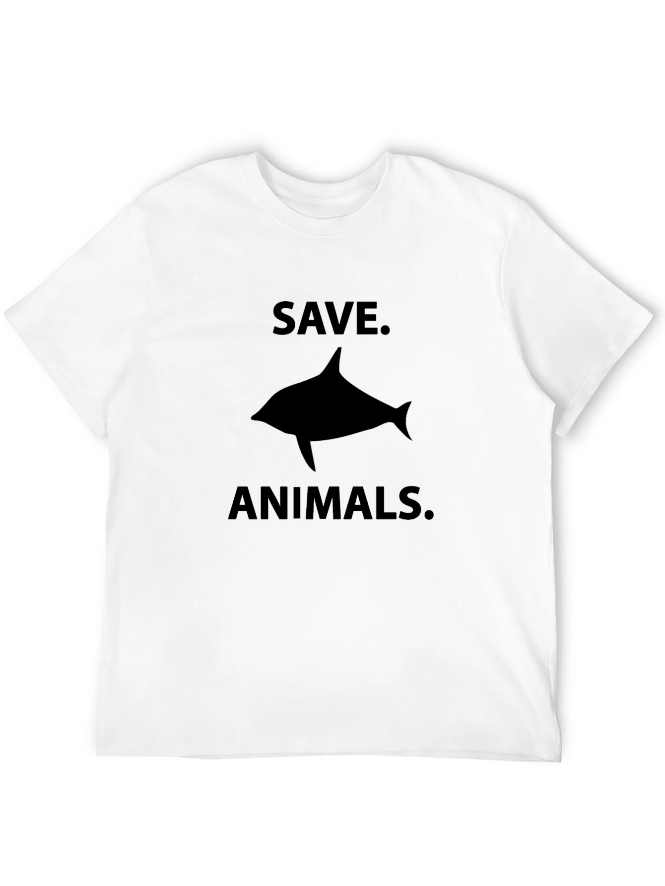 Save Animals T-Shirt - Black Dolphin Graphic