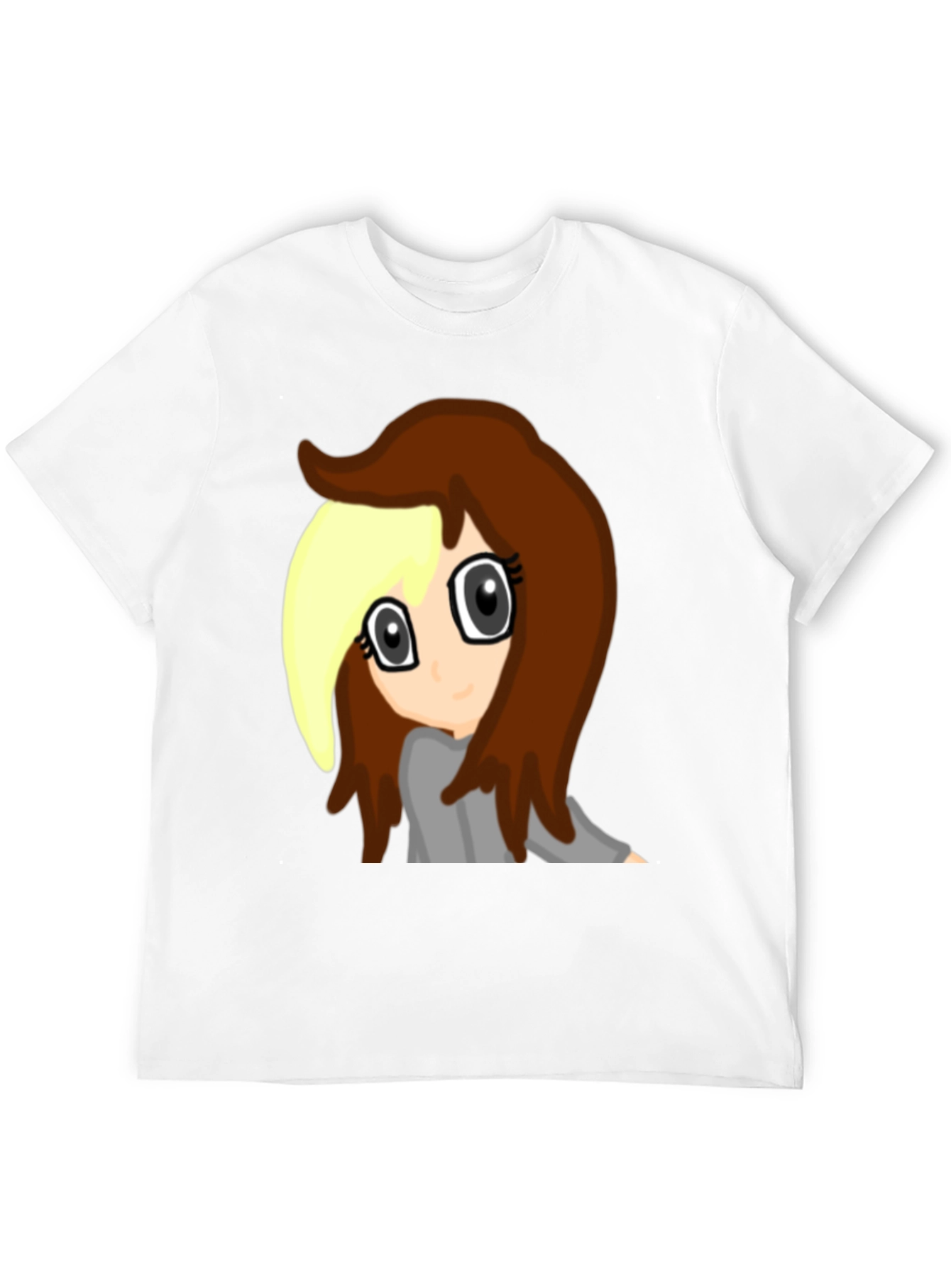 Anime Girl Graphic Tee - Black Cotton Comfort