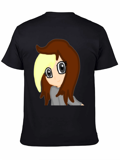 Anime Girl Graphic Tee - Black Cotton Comfort
