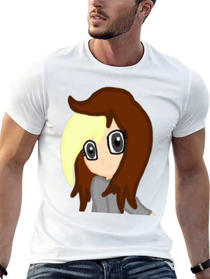 Anime Girl Graphic Tee - Black Cotton Comfort