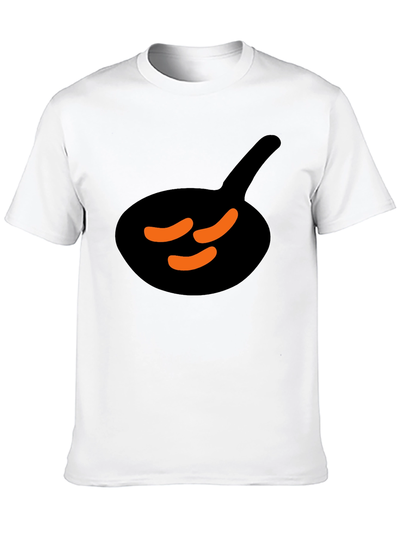 Black T-Shirt with Sausage & Pan Graphic