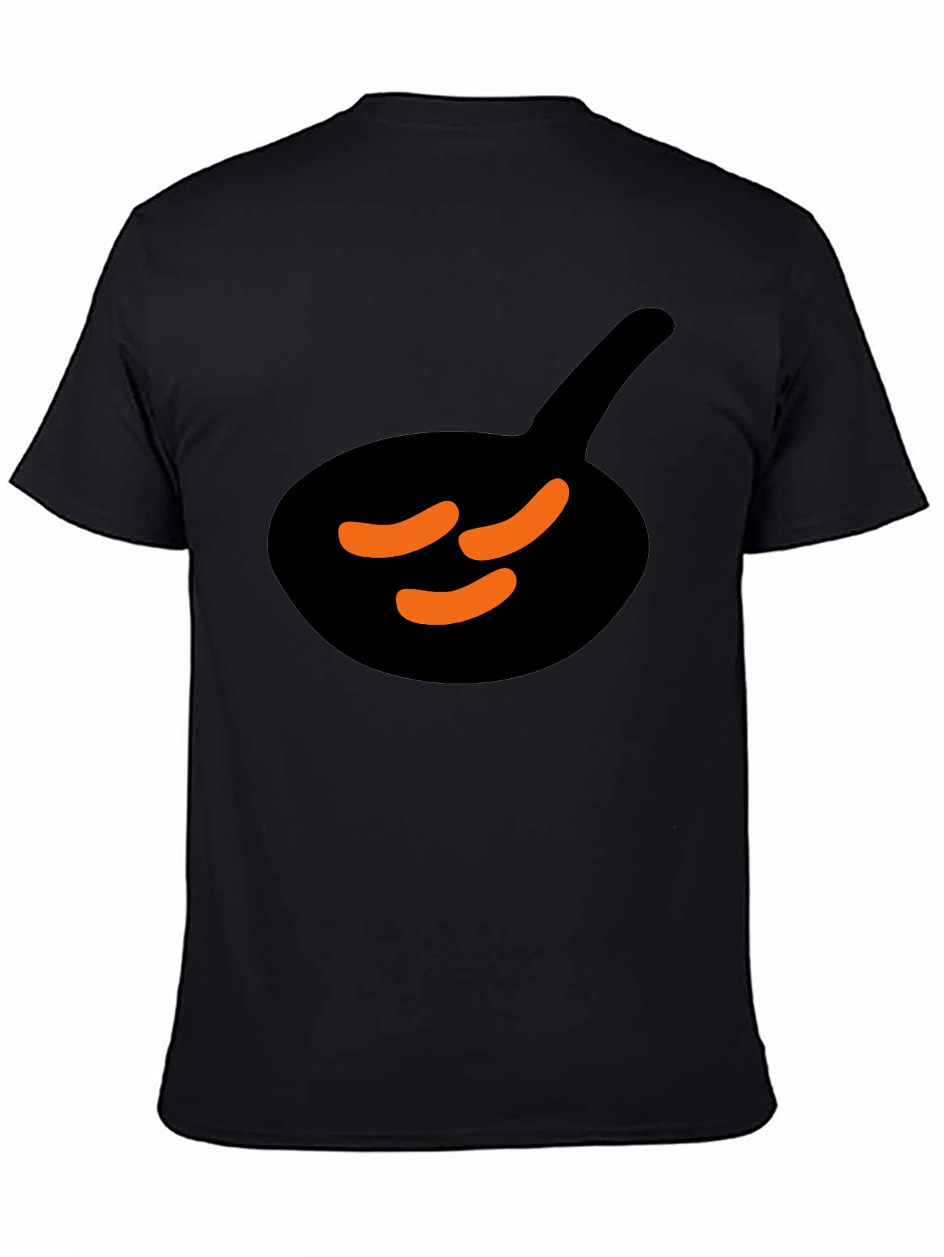Black T-Shirt with Sausage & Pan Graphic