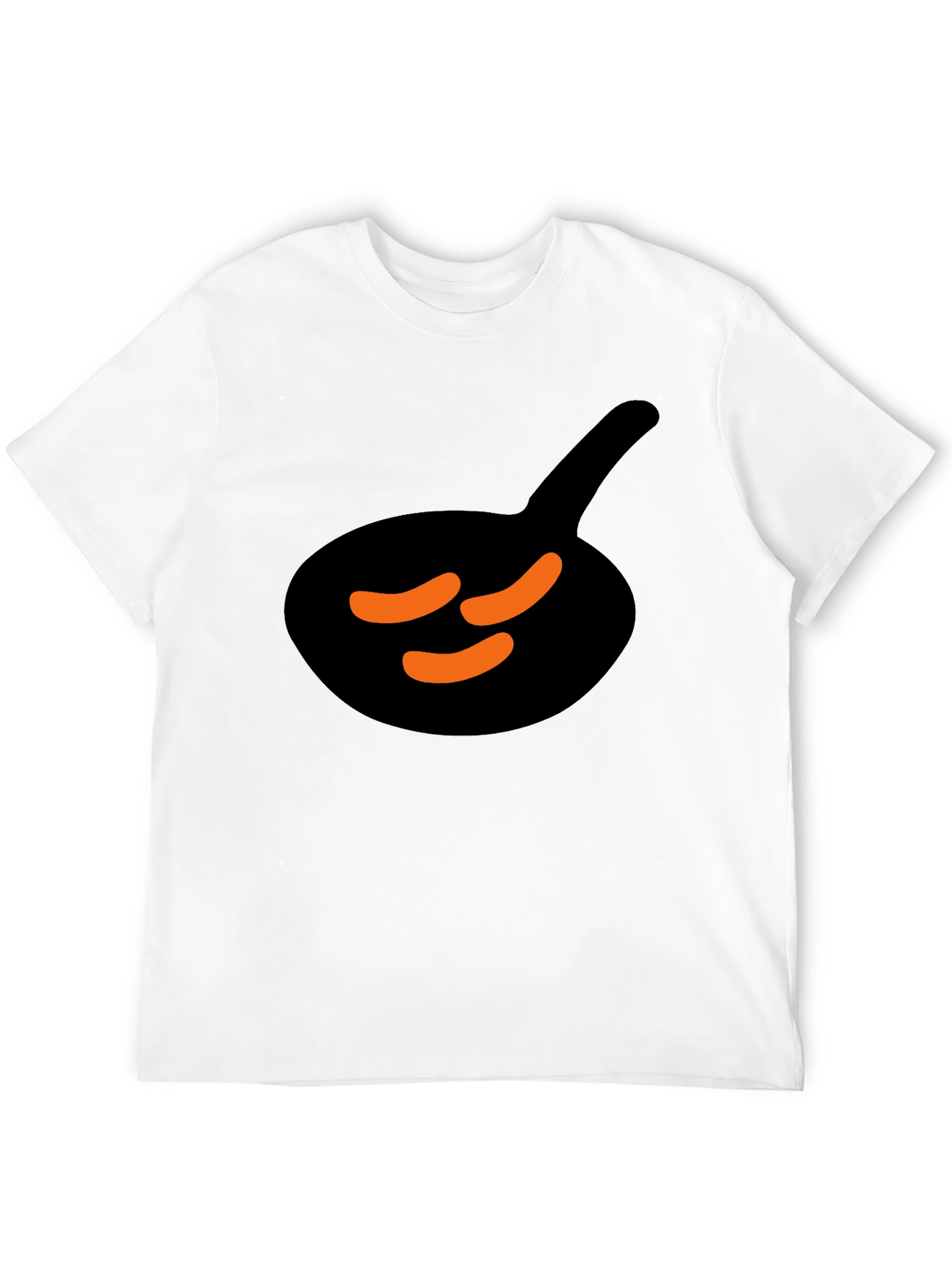 Black T-Shirt with Sausage & Pan Graphic