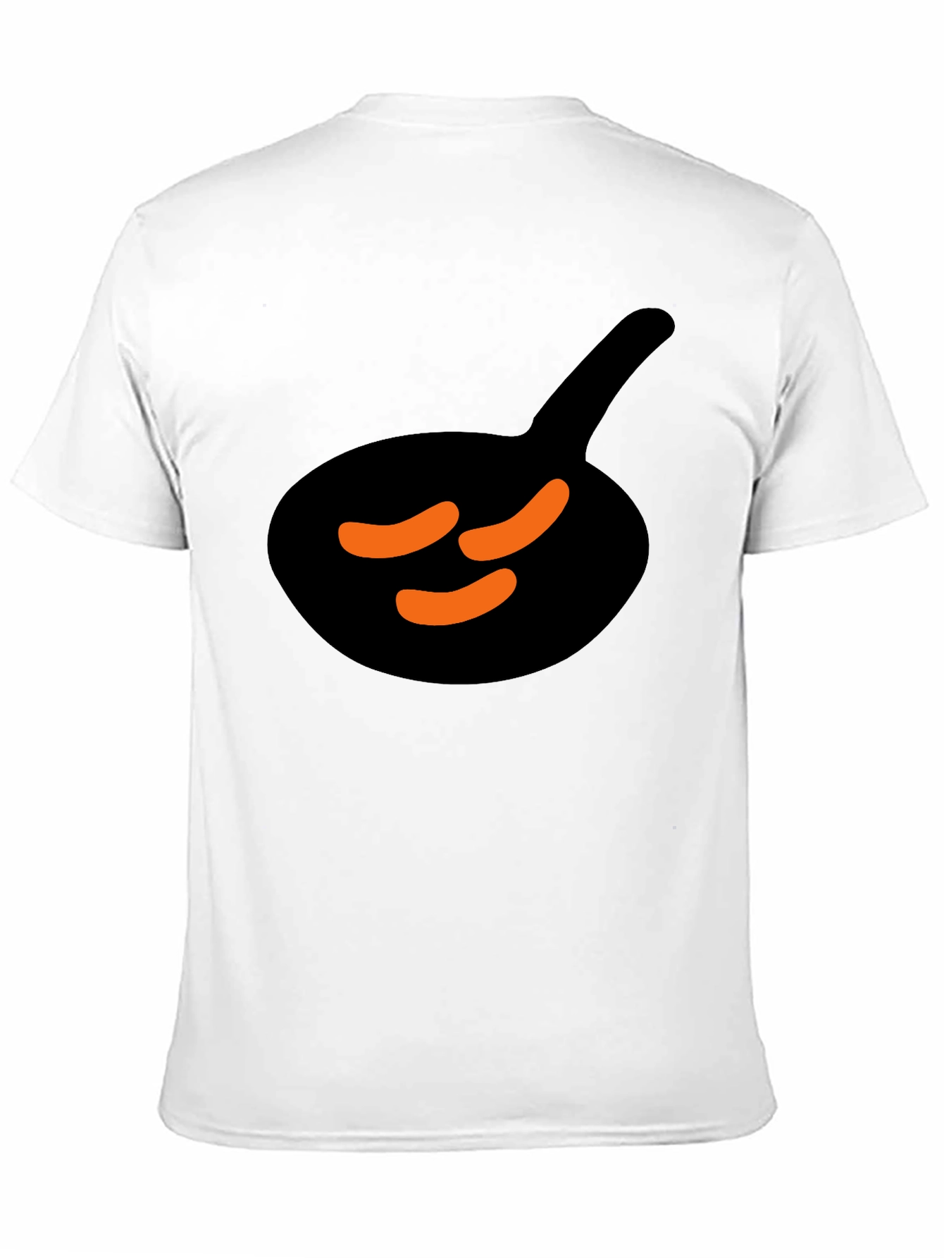 Black T-Shirt with Sausage & Pan Graphic