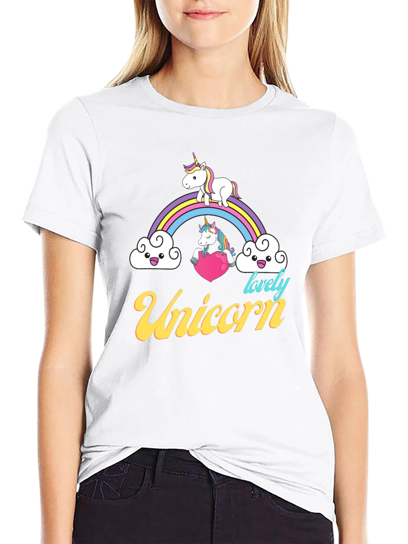 Unicorn Rainbow Graphic T-Shirt
