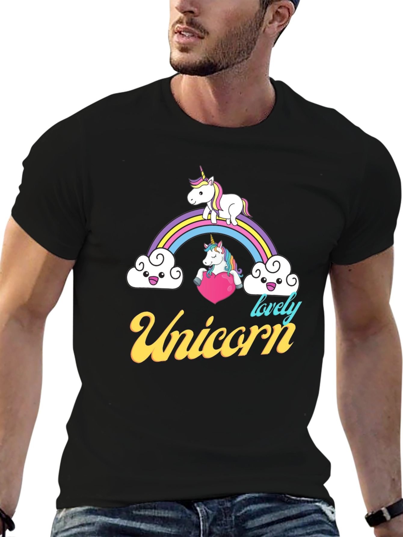Unicorn Rainbow Graphic T-Shirt
