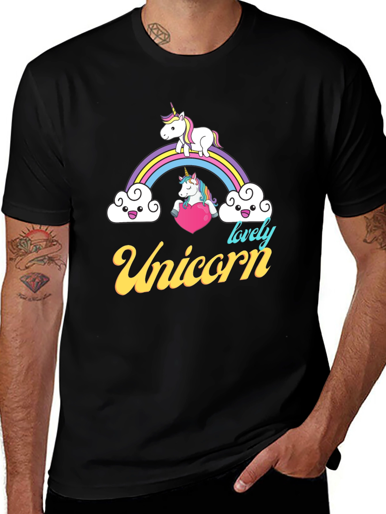 Unicorn Rainbow Graphic T-Shirt
