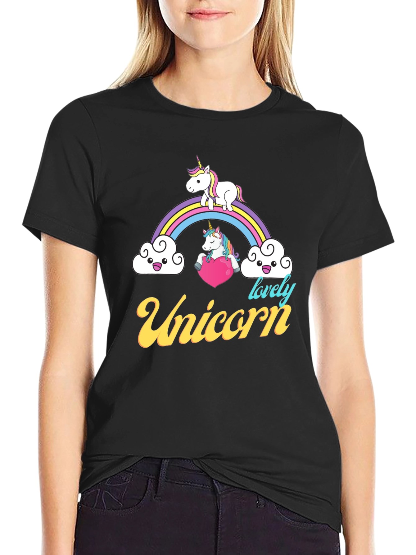 Unicorn Rainbow Graphic T-Shirt