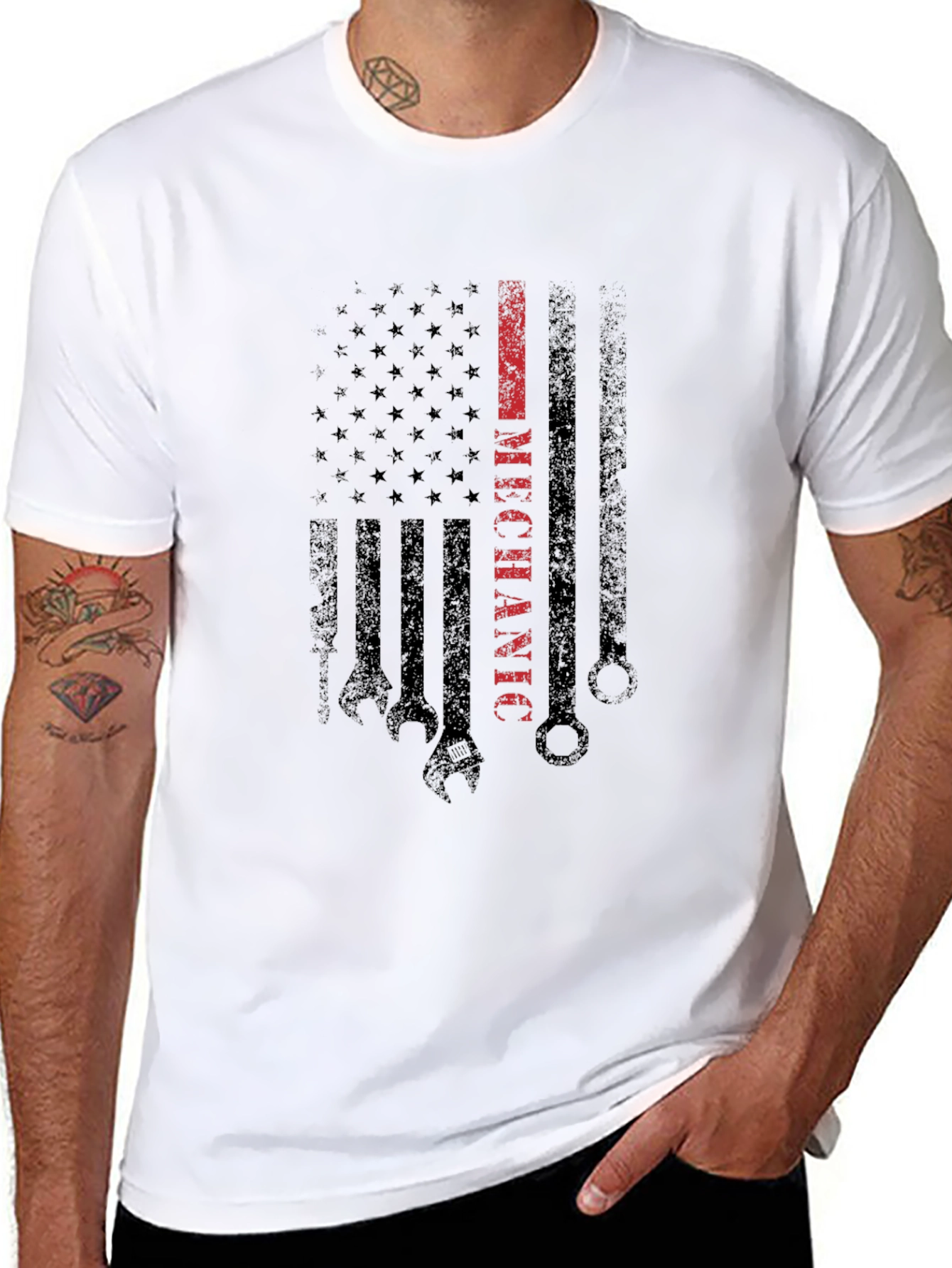 Mechanic American Flag T-Shirt