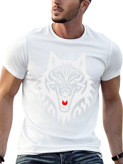 Black Wolf Graphic Tee - Tribal Style