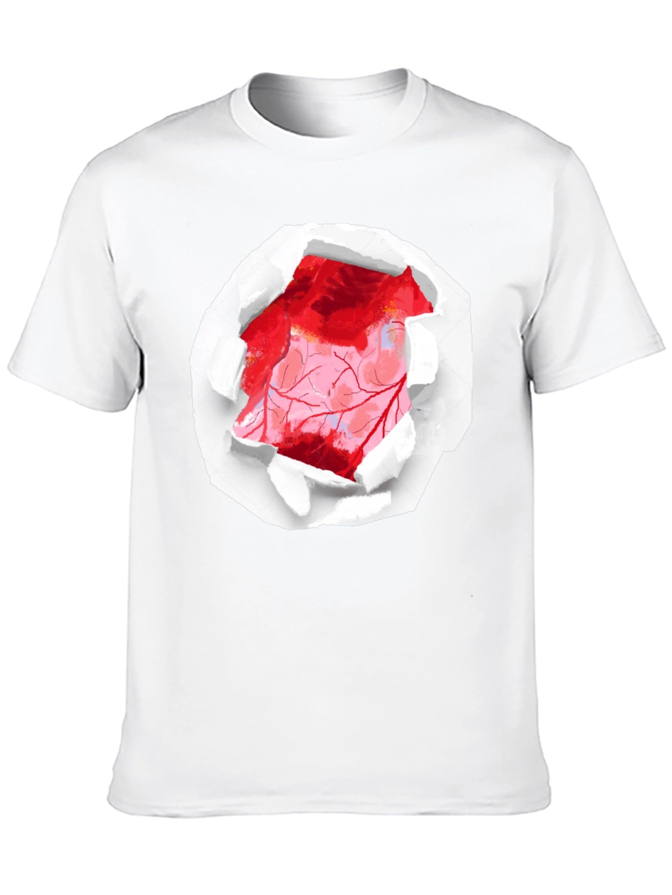 Ripped Heart Graphic Black T-Shirt