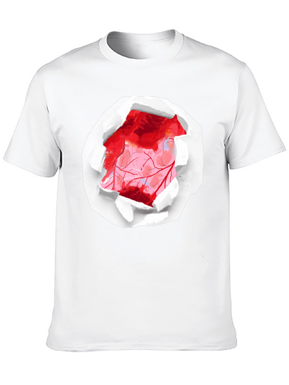 Ripped Heart Graphic Black T-Shirt