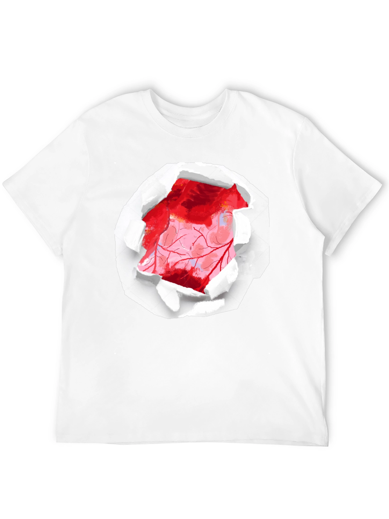 Ripped Heart Graphic Black T-Shirt