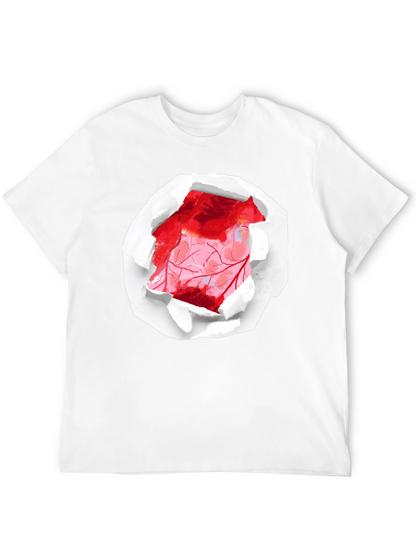 Ripped Heart Graphic Black T-Shirt