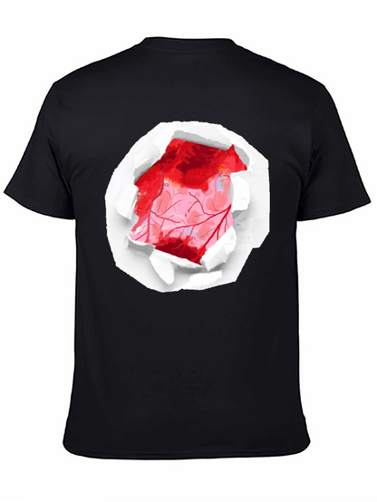 Ripped Heart Graphic Black T-Shirt