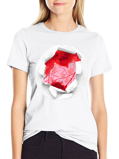 Ripped Heart Graphic Black T-Shirt