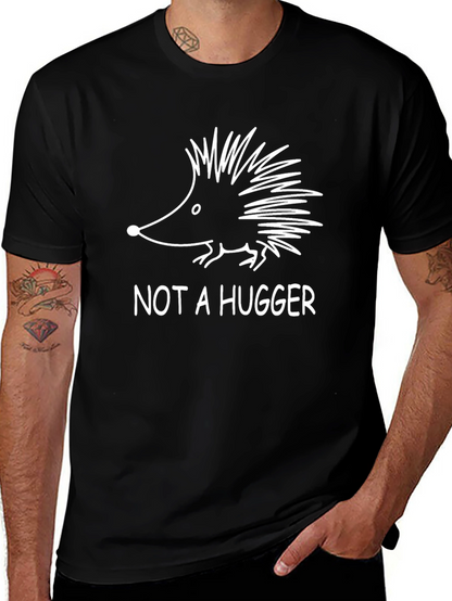 Not a Hugger Hedgehog Black T-Shirt