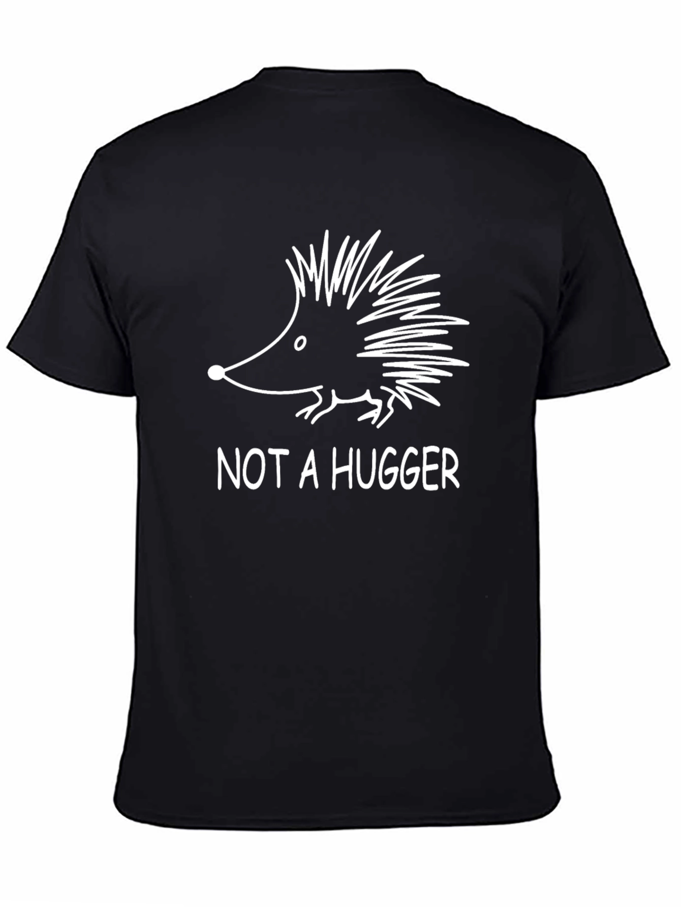 Not a Hugger Hedgehog Black T-Shirt