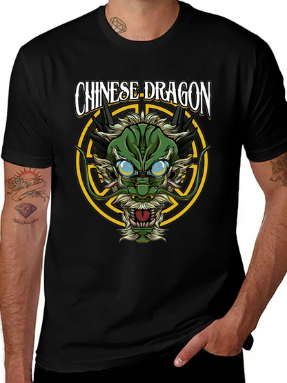 Chinese Dragon Graphic T-Shirt - Black