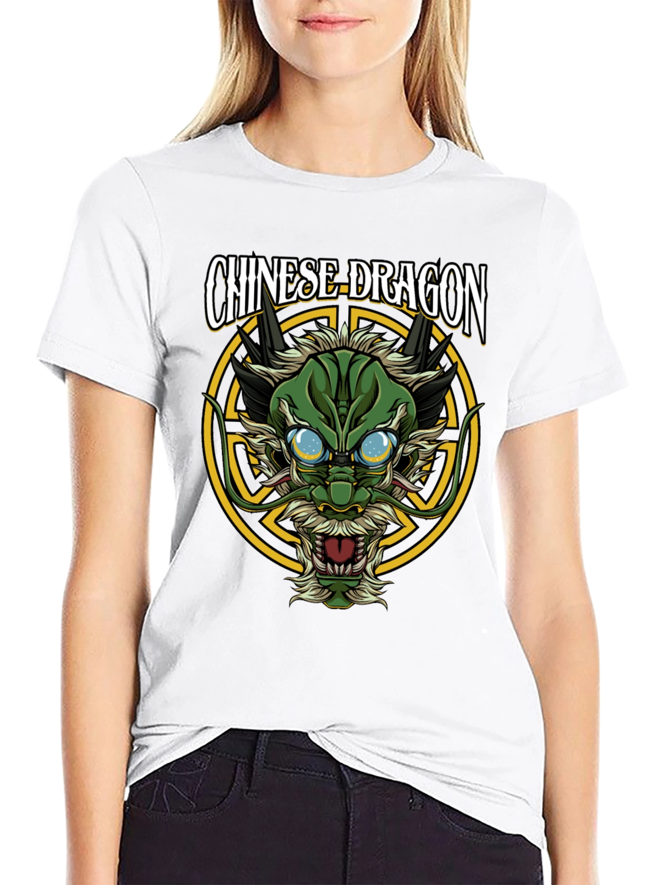 Chinese Dragon Graphic T-Shirt - Black