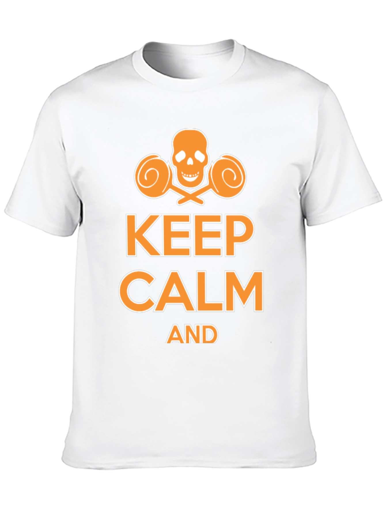 Keep Calm Funny Skull Lollipop Graphic T-Shirt