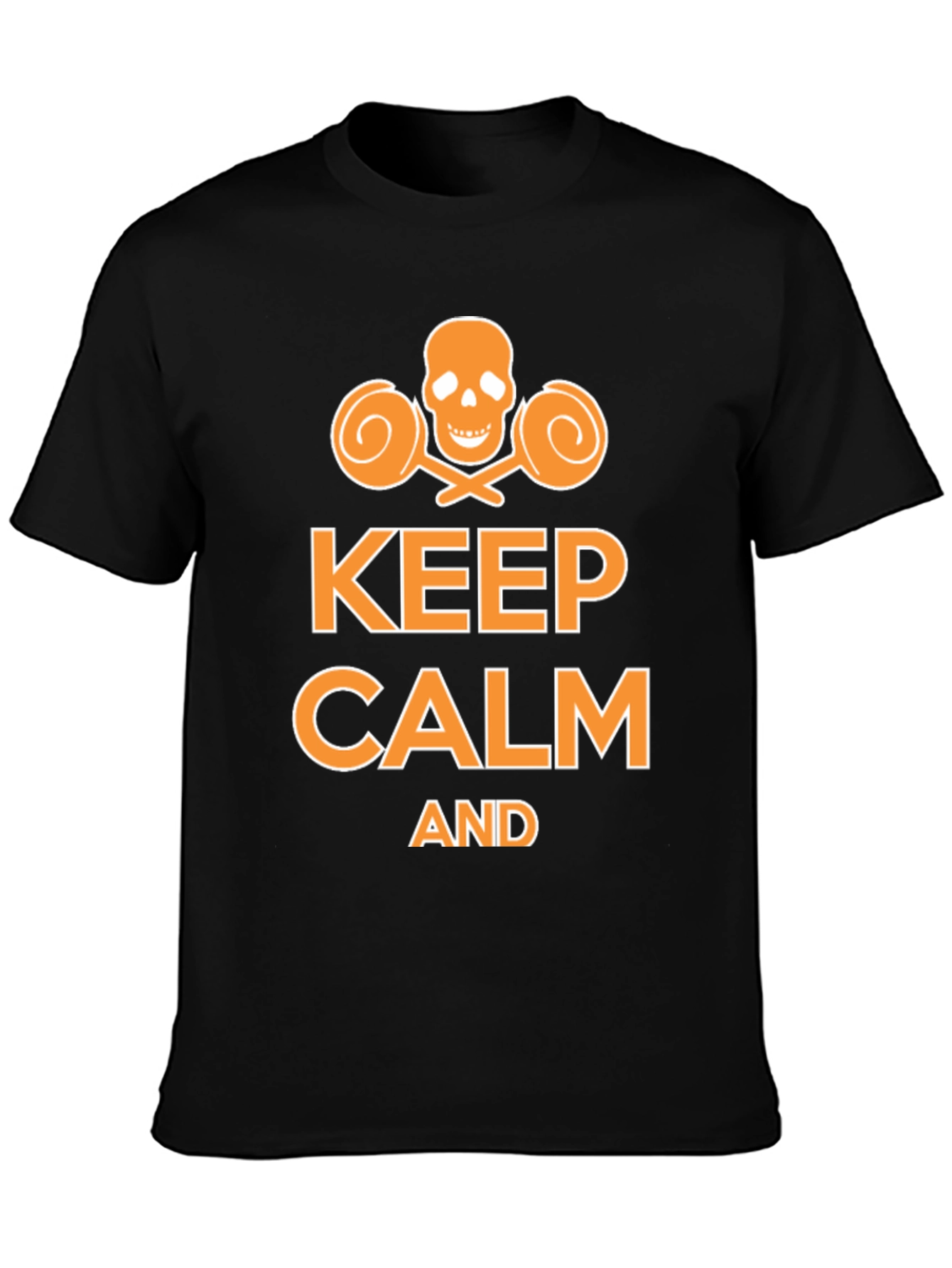 Keep Calm Funny Skull Lollipop Graphic T-Shirt